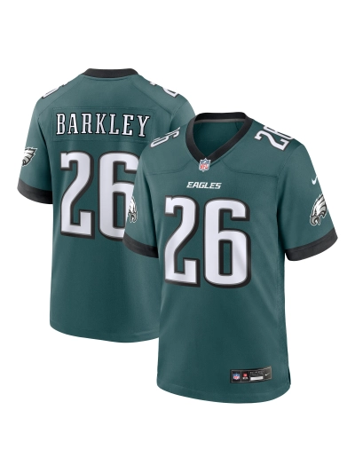 Philadelphia Eagles Men's Saquon Barkley Nike Midnight Green Game Player Jersey 01