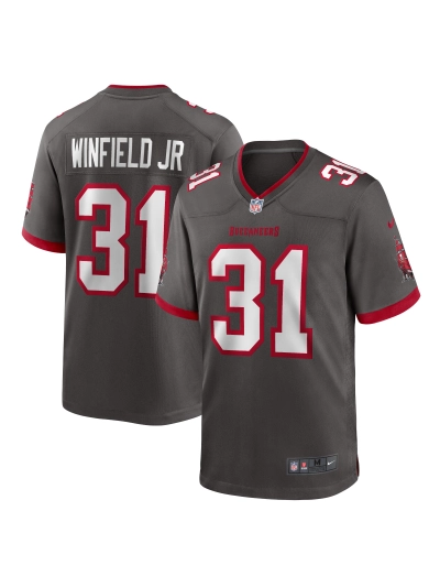 Men's Tampa Bay Buccaneers Antoine Winfield Jr. Nike Pewter Game Jersey 01