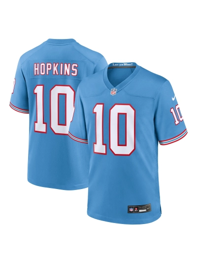 Men's Tennessee Titans DeAndre Hopkins Nike Light Blue Oilers Retro Players Game Jersey 01