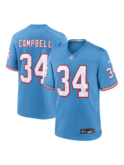 Men's Tennessee Titans Earl Campbell Nike Light Blue Oilers Retro Retired Player Game Jersey 01