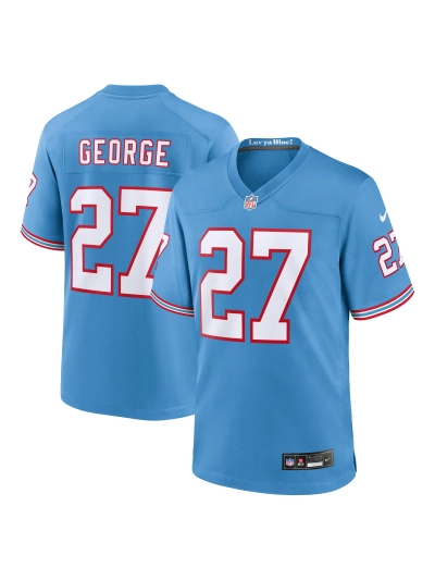 Men's Tennessee Titans Eddie George Nike Light Blue Oilers Retro Retired Players Game Jersey 01