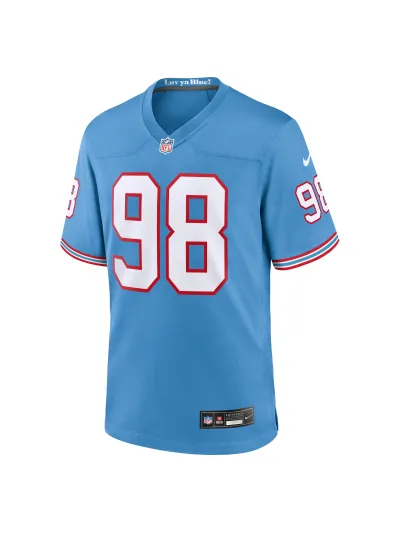 Men's Tennessee Titans Jeffery Simmons Nike Light Blue Oilers Retro Alternate Jersey 02
