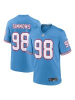 Men's Tennessee Titans Jeffery Simmons Nike Light Blue Oilers Retro Alternate Jersey