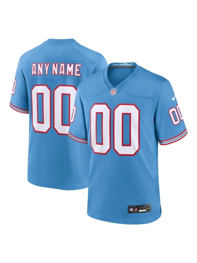 Men's Tennessee Titans Nike Light Blue Oilers Retro Custom Game Jersey 01