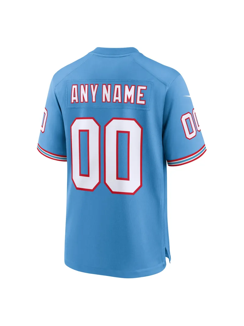 Men's Tennessee Titans Nike Light Blue Oilers Retro Custom Game Jersey