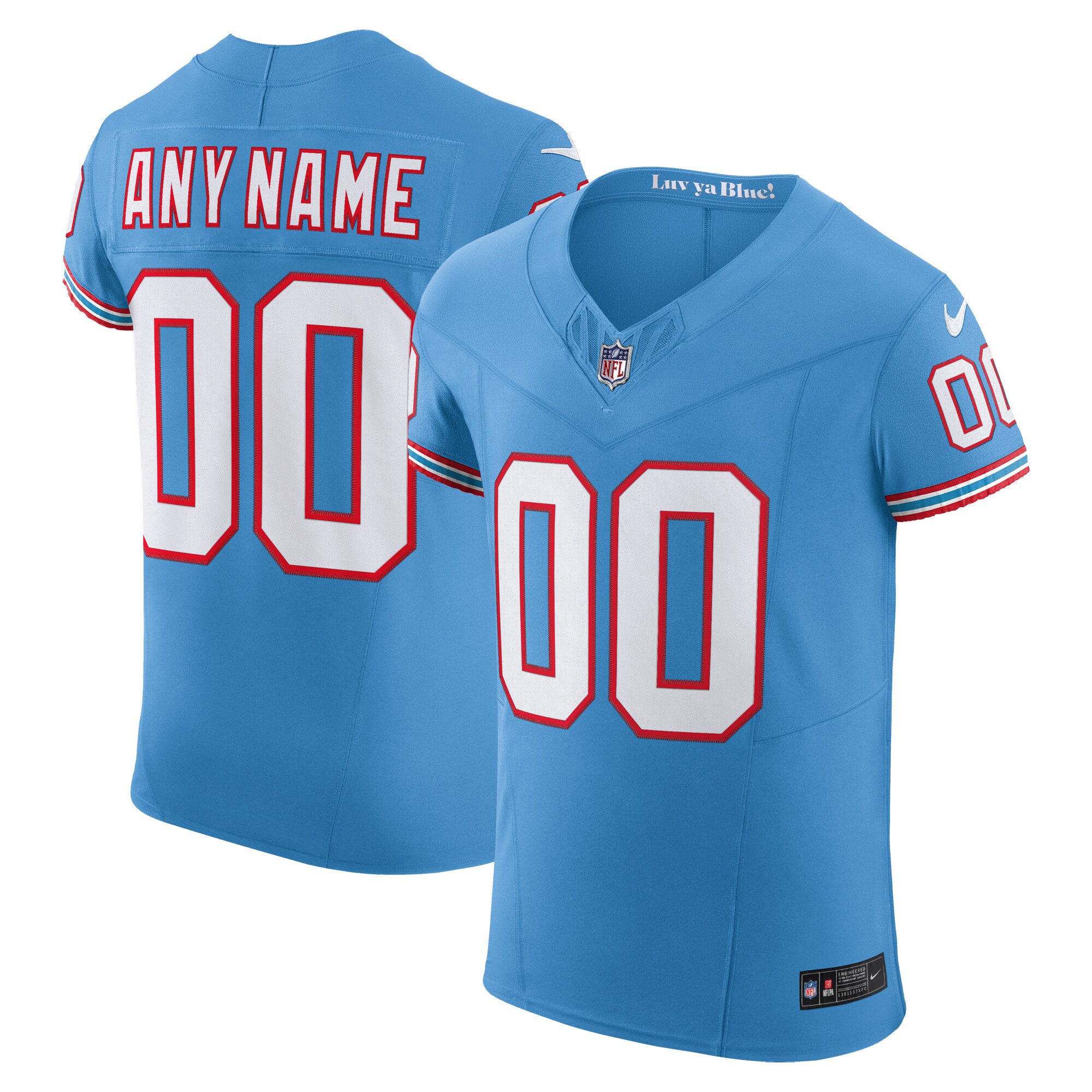 Men's Tennessee Titans Nike Light Blue Vapor FUSE Elite Custom Jersey