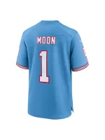 Men's Tennessee Titans Warren Moon Nike Light Blue Oilers Retro Retired Players Game Jersey