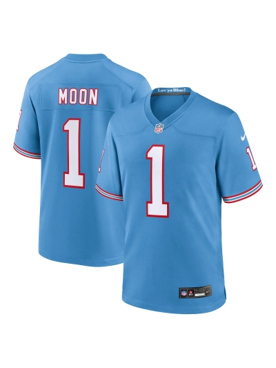 Men's Tennessee Titans Warren Moon Nike Light Blue Oilers Retro Retired Players Game Jersey 01