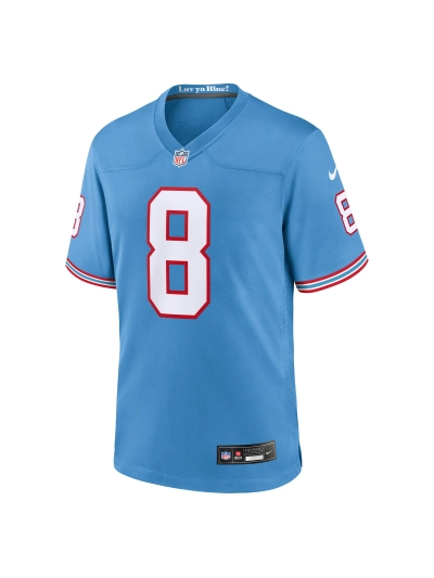 Men's Tennessee Titans Will Levis Nike Light Blue Oilers Retro Players Game Jersey 02