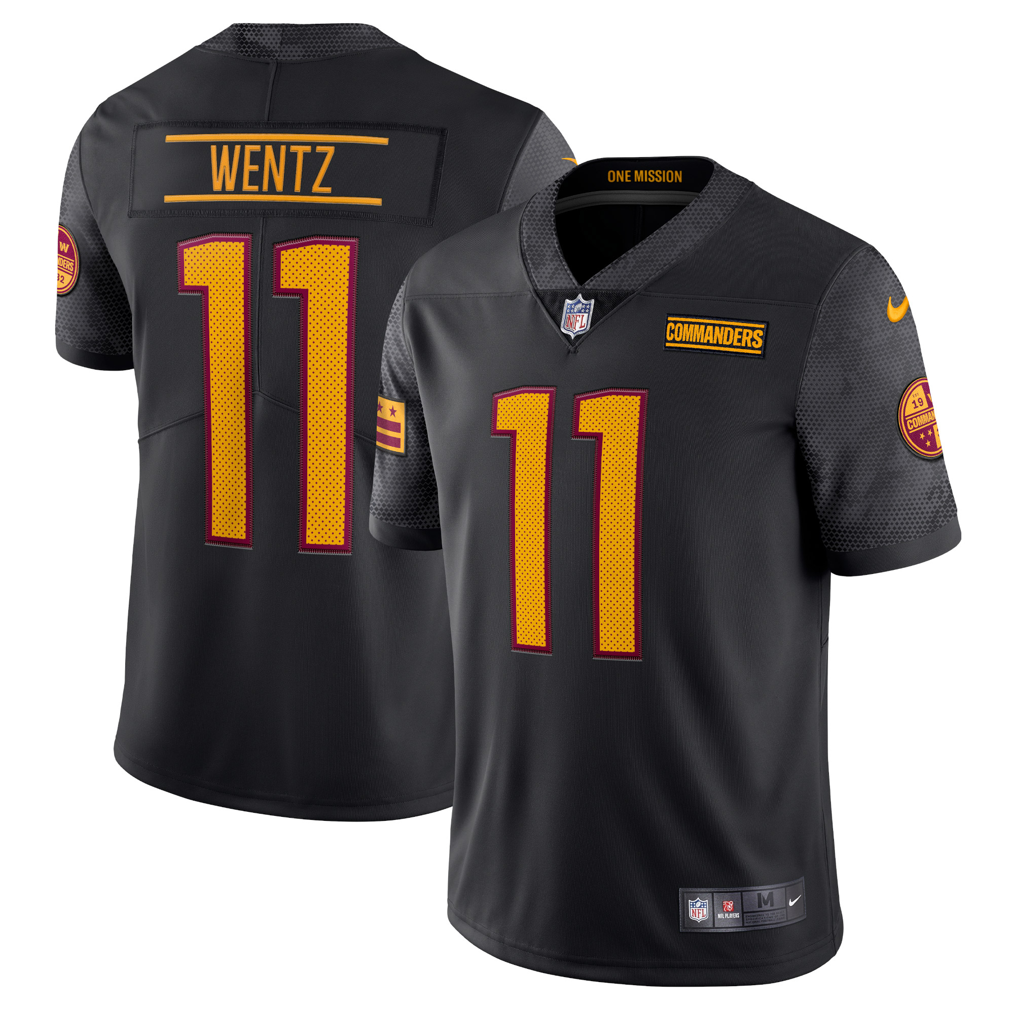 Men's Washington Commanders Carson Wentz Nike Black Alternate Jersey