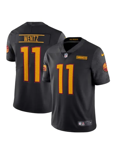 Men's Washington Commanders Carson Wentz Nike Black Alternate Vapor Limited Edition Jersey 01