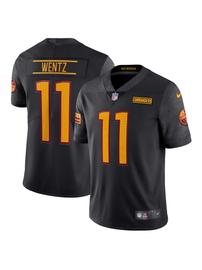 Men's Washington Commanders Carson Wentz Nike Black Alternate Vapor Limited Edition Jersey 01