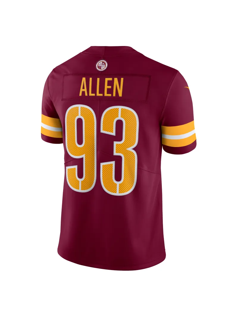 Men's Washington Commanders Jonathan Allen Nike Burgundy Vapor Limited Jersey