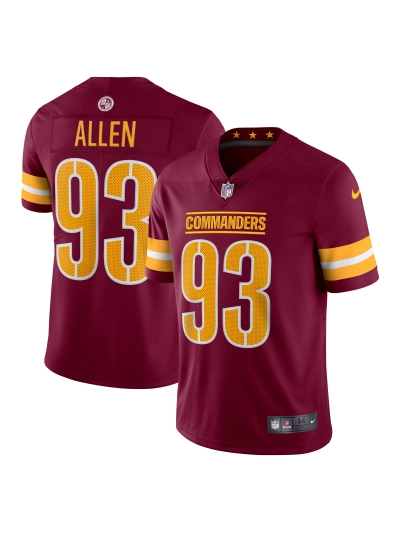 Men's Washington Commanders Jonathan Allen Nike Burgundy Vapor Limited Jersey 01