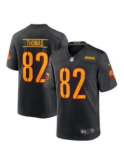 Men's Washington Commanders Logan Thomas Nike Black Alternate Jersey 01