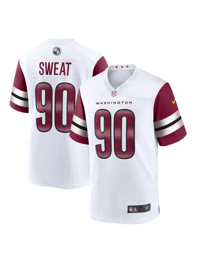 Men's Washington Commanders Montez Sweat Nike White Game Jersey 01