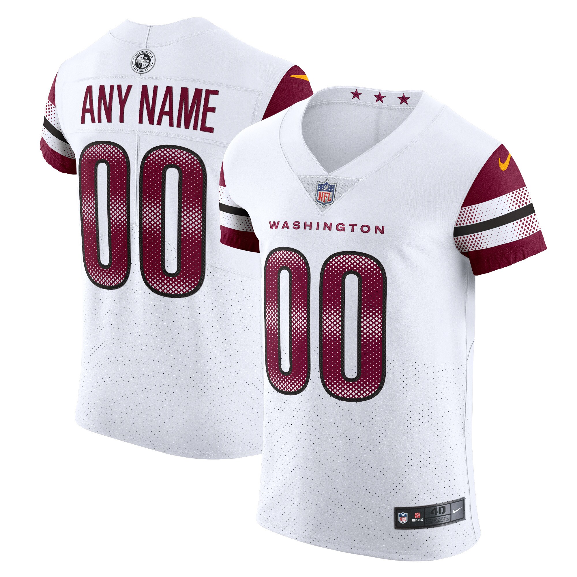 Men's Washington Commanders Nike White Vapor Untouchable Elite Custom Jersey