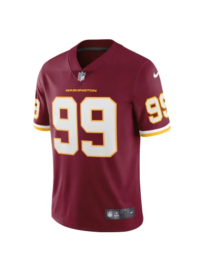 Men's Washington Football Team Chase Young Nike Burgundy Vapor Limited Jersey 02