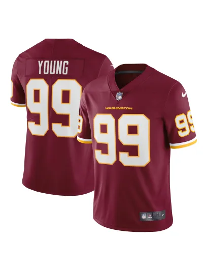 Men's Washington Football Team Chase Young Nike Burgundy Vapor Limited Jersey 01