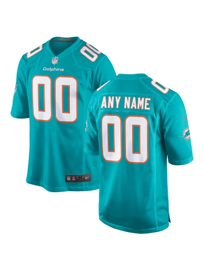 Miami Dolphins Nike Aqua Custom Game Jersey 01