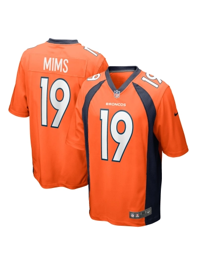 Men's Denver Broncos Marvin Mims Jr Nike Orange Team Game Jersey 01