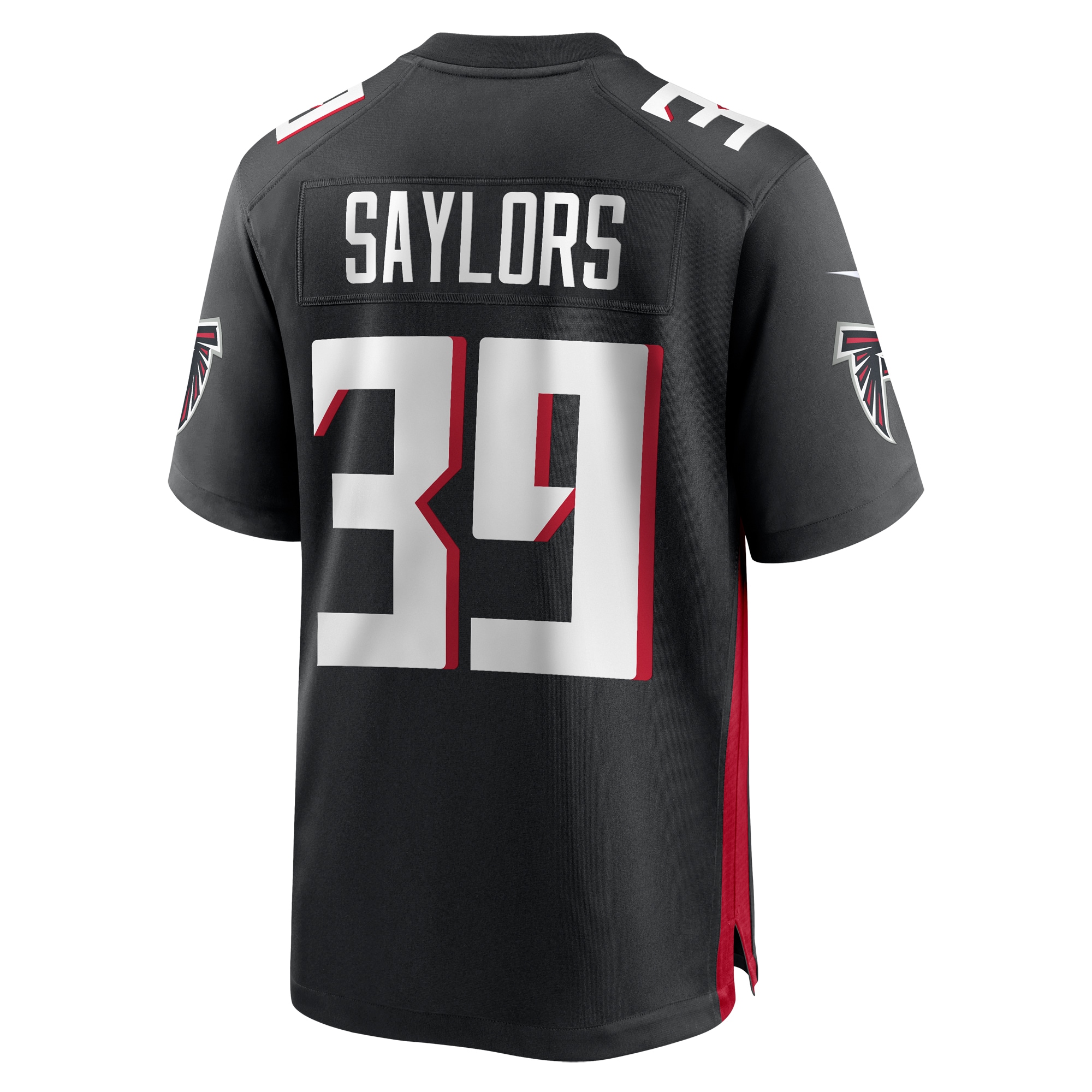 Men's Atlanta Falcons Jacob Saylors Nike Black Game Jersey
