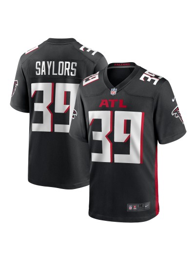 Men's Atlanta Falcons Jacob Saylors Nike Black Game Jersey 01