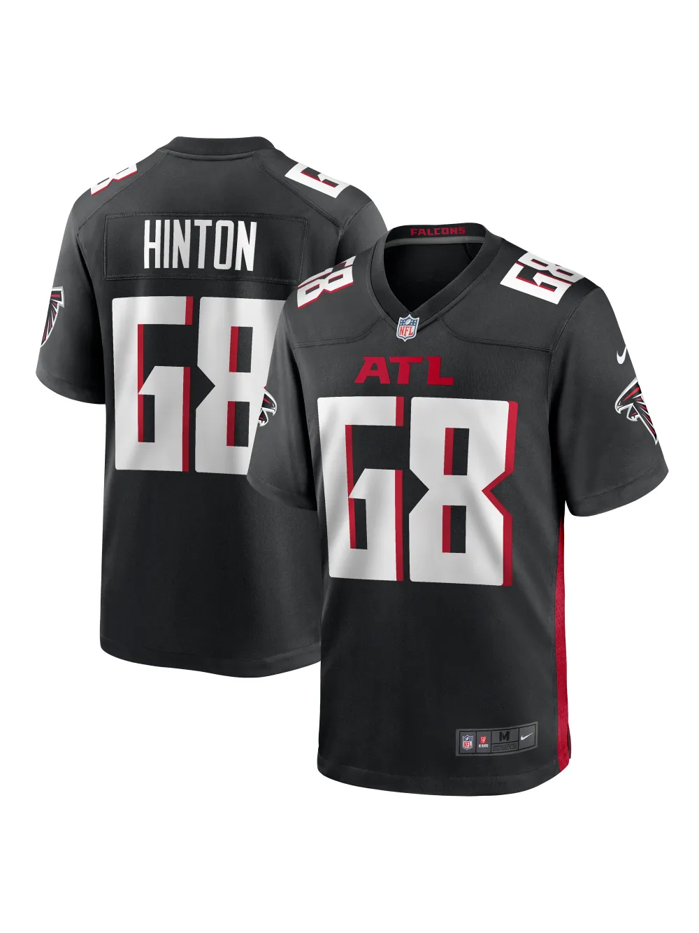 Men's Atlanta Falcons Kyle Hinton Nike Black Team Game Jersey