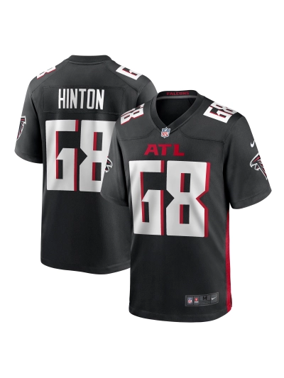 Men's Atlanta Falcons Kyle Hinton Nike Black Team Game Jersey 01