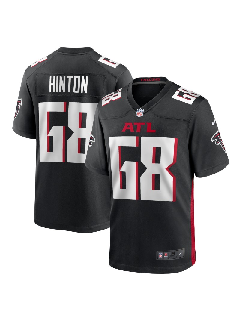 Men's Atlanta Falcons Kyle Hinton Nike Black Team Game Jersey