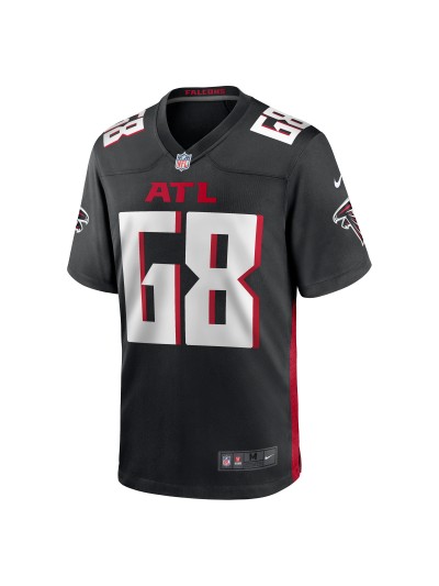 Men's Atlanta Falcons Kyle Hinton Nike Black Team Game Jersey 02