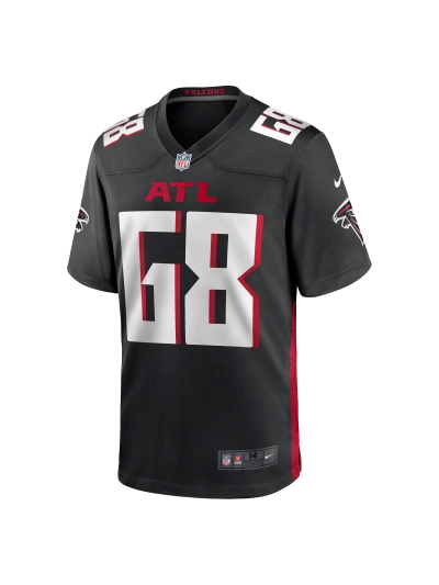 Men's Atlanta Falcons Kyle Hinton Nike Black Team Game Jersey 02