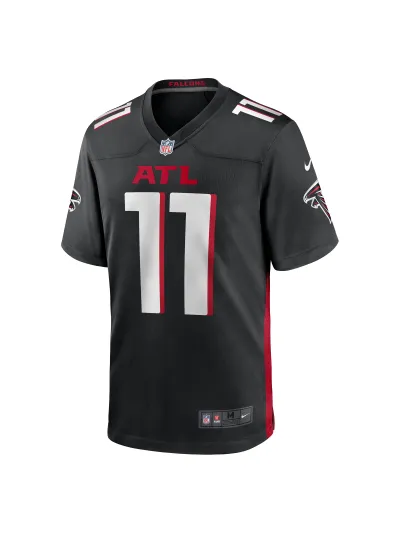 Men's Atlanta Falcons Logan Woodside Nike Black Team Game Jersey 02
