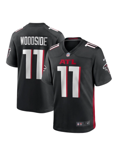 Men's Atlanta Falcons Logan Woodside Nike Black Team Game Jersey 01