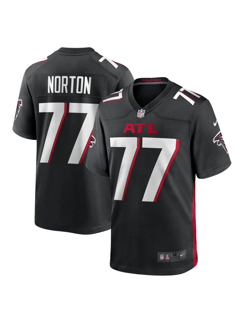 Men's Atlanta Falcons Storm Norton Nike Black Game Jersey