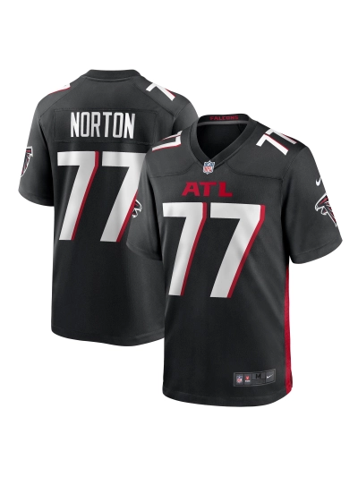 Men's Atlanta Falcons Storm Norton Nike Black Game Jersey 01