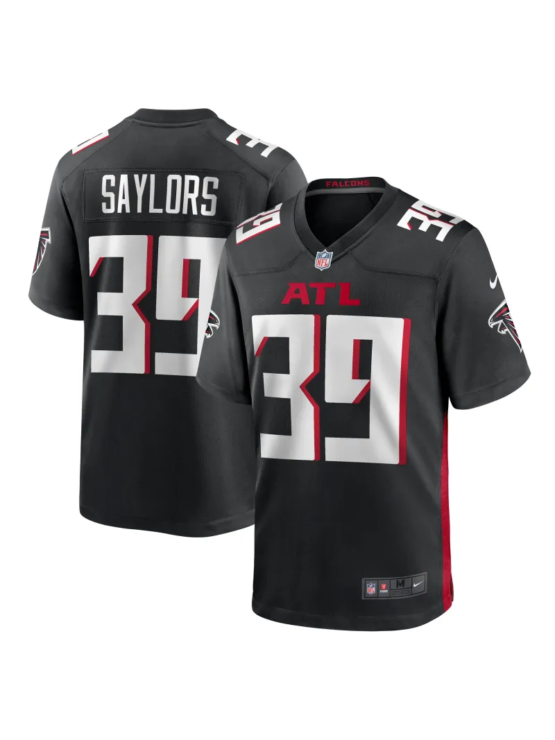 Men's Atlanta Falcons Tae Davis Nike Black Team Game Jersey