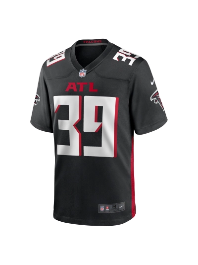 Men's Atlanta Falcons Tae Davis Nike Black Team Game Jersey 02