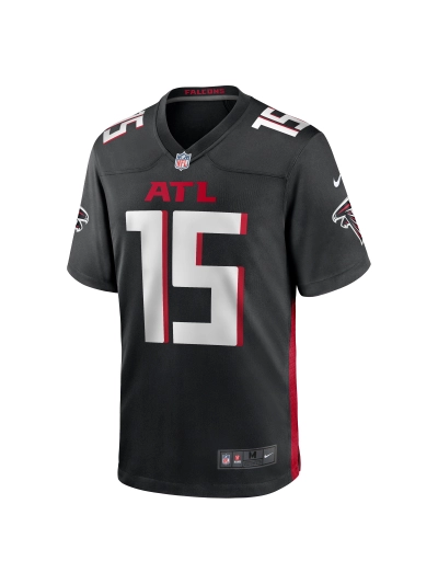 Men's Atlanta Falcons Van Jefferson Nike Black Game Jersey 02