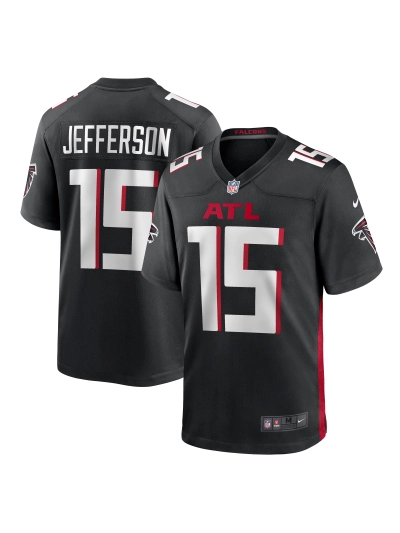 Men's Atlanta Falcons Van Jefferson Nike Black Game Jersey 01