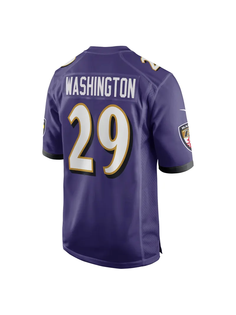 Men's Baltimore Ravens Ar'Darius Washington Nike Purple Player Game Jersey