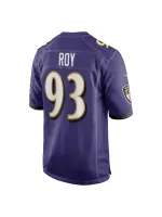 Men's Baltimore Ravens Bravvion Roy Nike Purple Game Jersey