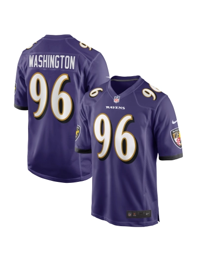 Men's Baltimore Ravens Broderick Washington Nike Purple Game Player Jersey 01