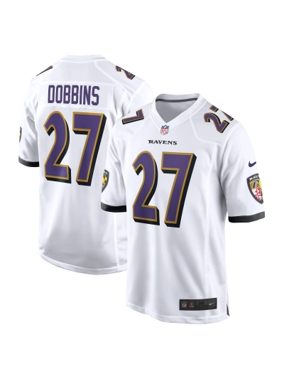Men's Baltimore Ravens J.K. Dobbins Nike White Away Game Player Jersey 01