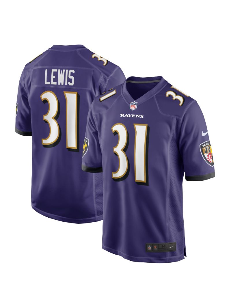 Men's Baltimore Ravens Jamal Lewis Nike Purple Game Retired Player Jersey