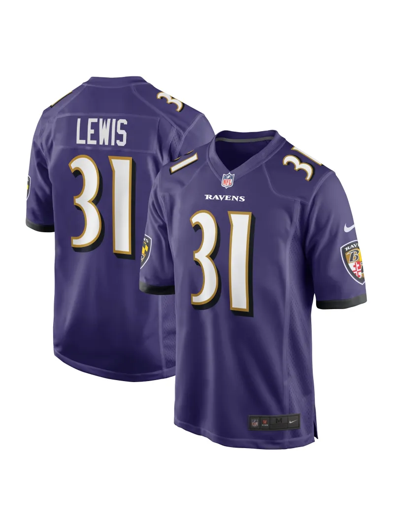 Men's Baltimore Ravens Jamal Lewis Nike Purple Game Retired Player Jersey