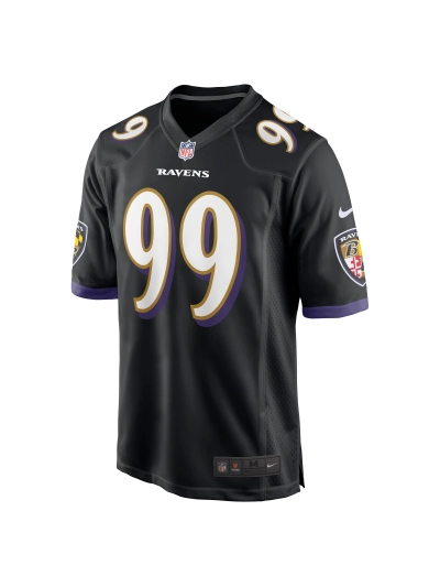 Men's Baltimore Ravens Odafe Oweh Nike Black Game Jersey 02