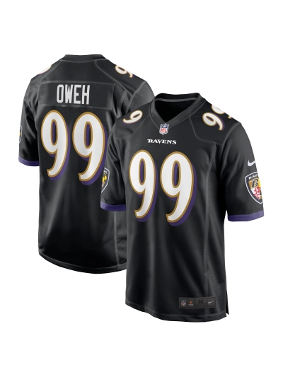 Men's Baltimore Ravens Odafe Oweh Nike Black Game Jersey 01