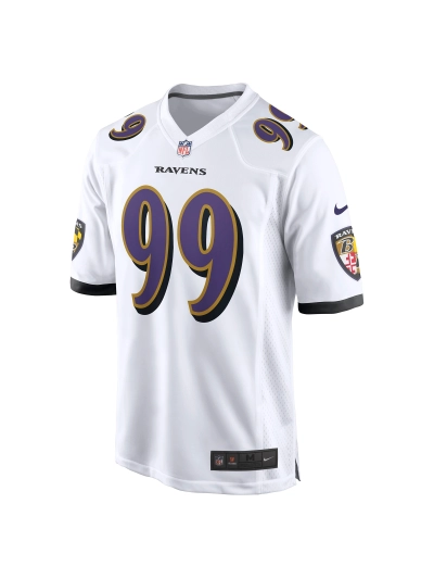 Men's Baltimore Ravens Odafe Oweh Nike White Game Jersey 02