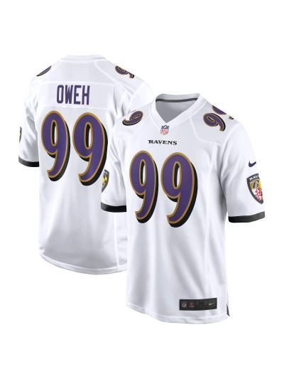 Men's Baltimore Ravens Odafe Oweh Nike White Game Jersey 01